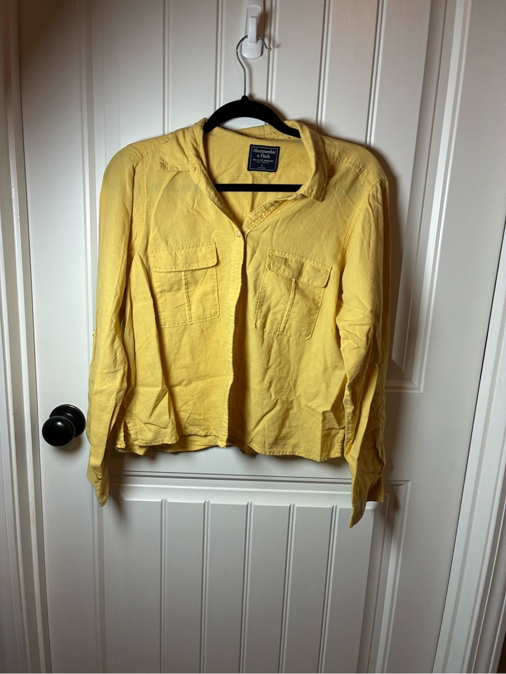 Abercrombie & Fitch Yellow Button-Front Utility Shirt